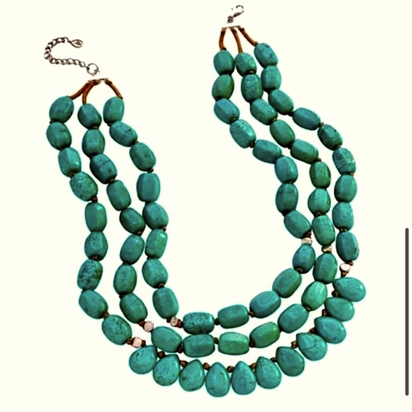 Silpada Vintage Rare Drops Of( The Ocean 3 Strand Turquoise Necklace - Picture 7 of 10